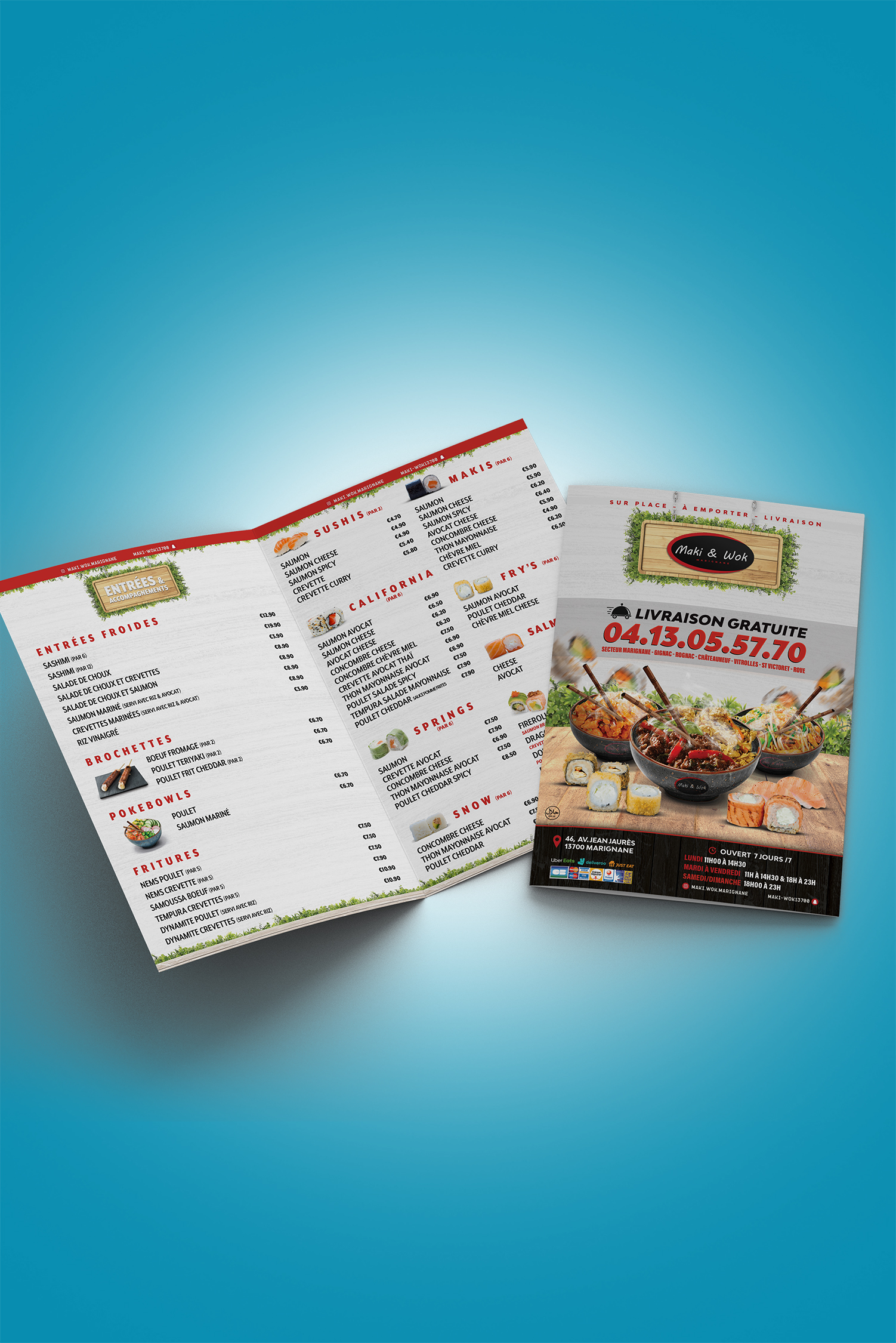 exemples de menus papier personnalisés pour restaurants
